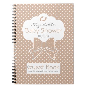 Almond Tan Baby Shower Guest Book by hungaricanprincess at Zazzle