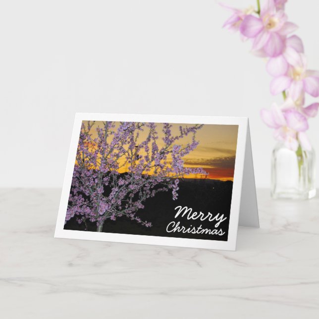 Almond Tree at Night Card (Orchid)