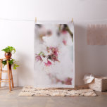 Almond tree flowers covered by snow fabric