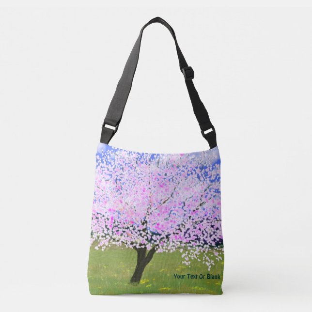 Almond Tree in Bloom Crossbody Bag (Front)