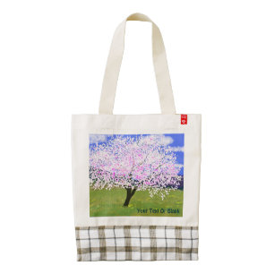 Almond Tree in Bloom Zazzle HEART Tote Bag