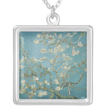 Almond Tree In Blossom By Vincent Van Gogh Silver Plated Necklace by Zazilicious at Zazzle