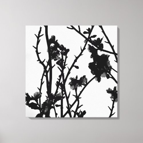 Almond Tree Outline Floral Botanical Photography Canvas Print