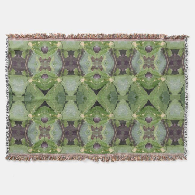 Almond Tree Pattern Throw Blanket (Front)