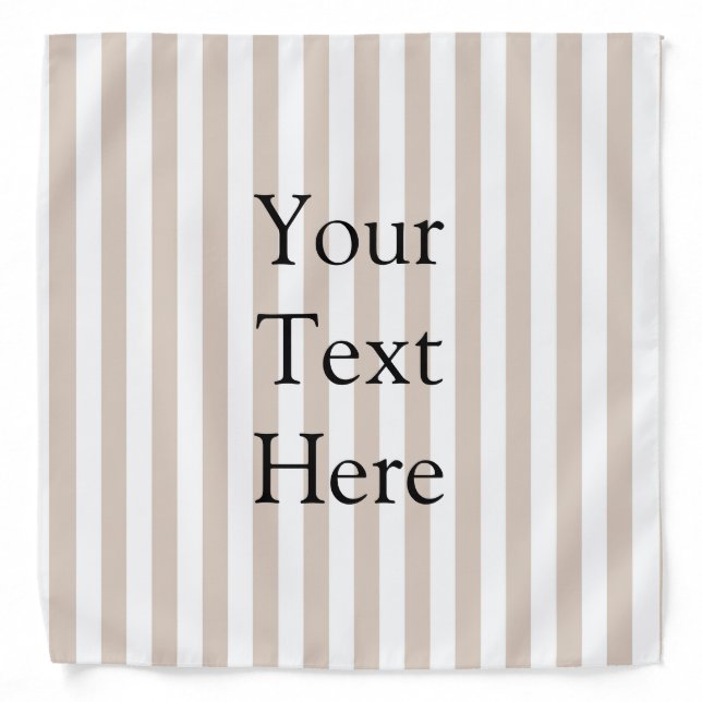 Almond & White Stripes  Bandana (Front)