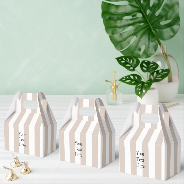 Almond & White Stripes  Favor Boxes (Multiple)