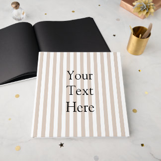 Almond & White Stripes Guest Book