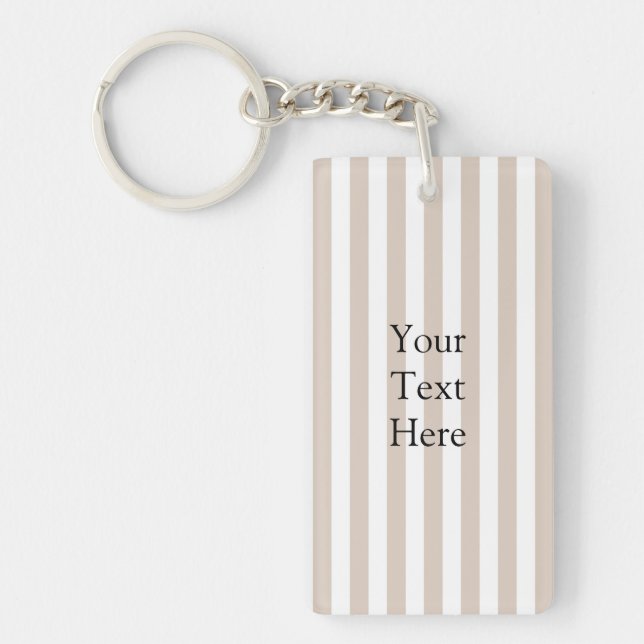 Almond & White Stripes  Keychain (Front)