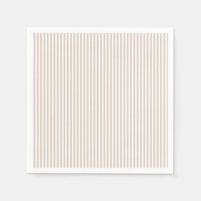 Almond & White Stripes Napkins (Front)
