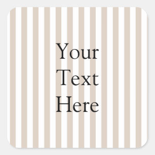 Almond & White Stripes Square Sticker