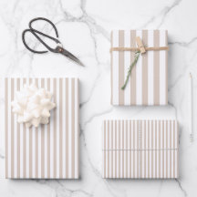 Almond & White Stripes