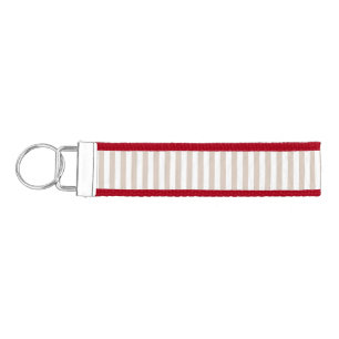Almond & White Stripes Wrist Keychain