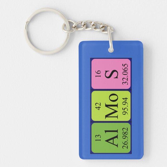 Álmos periodic table name keyring (Front)