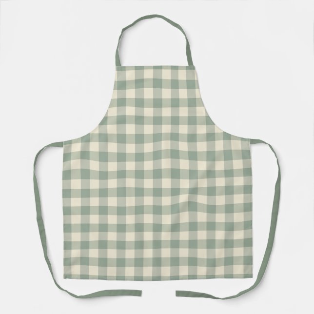 Almost Awake Gingham - Along the River plaid. Apron (Front)