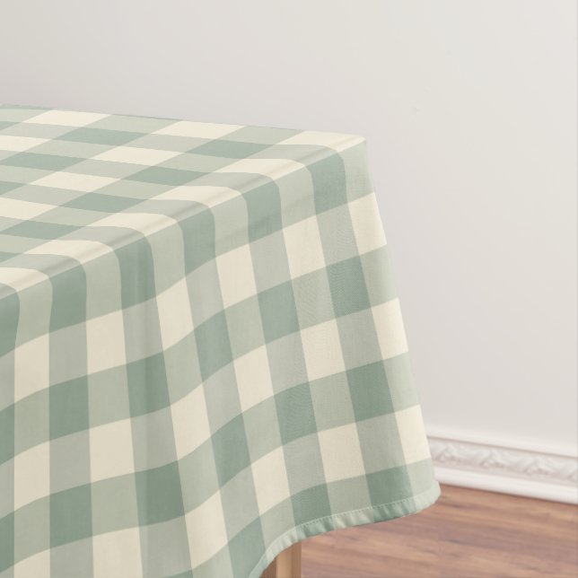 Almost Awake Gingham - Along the River plaid. Tablecloth (In Situ)