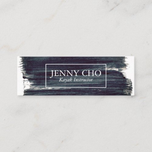 Almost black paint stripe hand painted mini business card