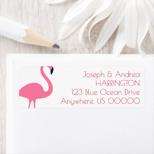 Almost Flamingo White Return Address Label (Insitu)