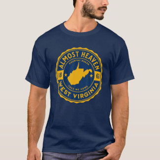 Almost Heaven Home West Virginia Map 304 WV Vintag T-Shirt