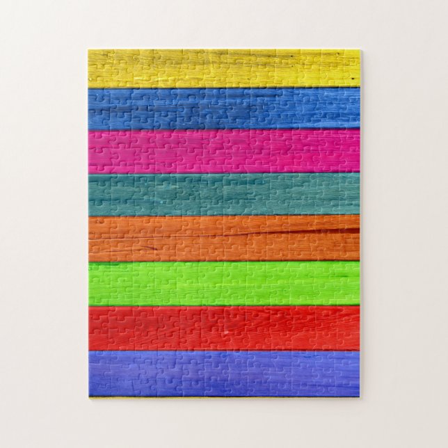 Almost  impossible colorful planks jigsaw puzzle (Vertical)
