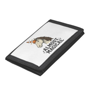 Almost Magical Unicorn Cone Vintage Graphic T-Shir Trifold Wallet
