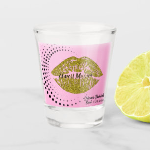 "Almost Married" Gold Digger Hot Lips Bachelorette Shot Glass