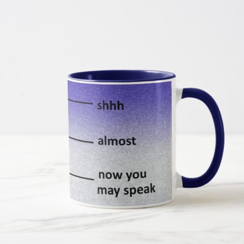 Almost Now You May Speak Coffee Measuring Cup Blue