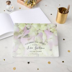 Almost Pink Hydrangea Celebration of Life Memorial Guest Book