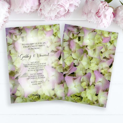 Almost Pink Hydrangea Engagement Party Invitation