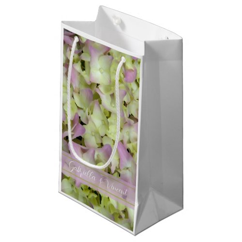 Almost Pink Hydrangea Floral Wedding Small Gift Bag