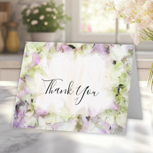 Almost Pink Hydrangea Flower Watercolor Sympathy  Letterpress Thank You Card