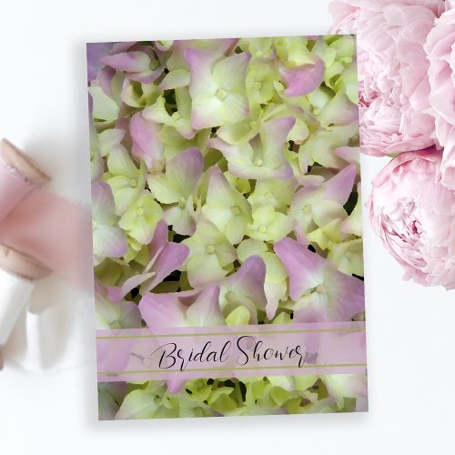 Almost Pink Hydrangea Flowers Bridal Shower Invitation