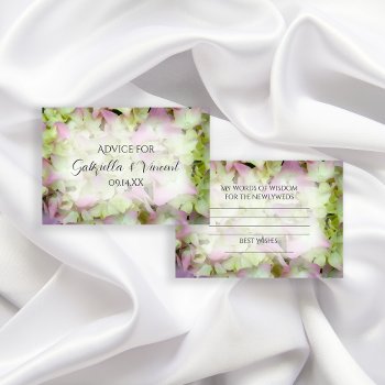 Almost Pink Hydrangea Flowers Wedding Advice Cards by loraseverson at Zazzle