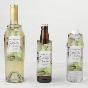 Almost Pink Hydrangea Flowers Wedding Bottle Hanger Tag