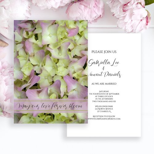 Almost Pink Hydrangea Flowers Wedding Invitation