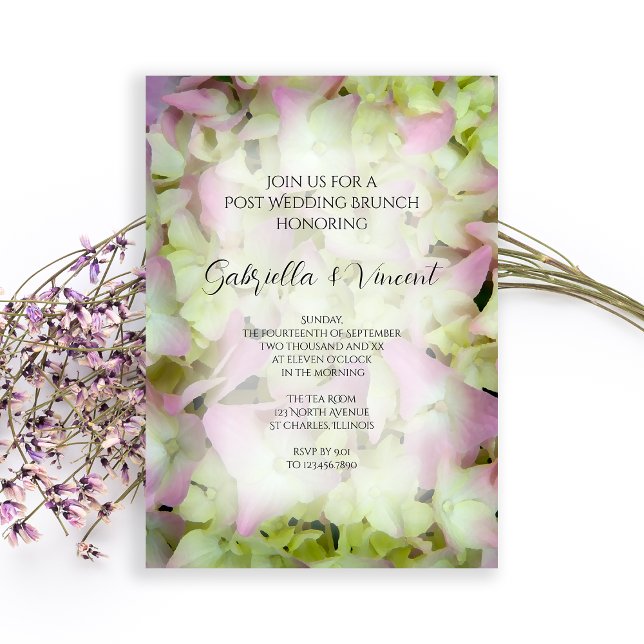 Almost Pink Hydrangea Post Wedding Brunch Invitation (Creator Uploaded)