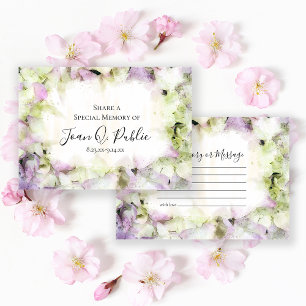 Almost Pink Hydrangea Share a Memory Funeral Note Card