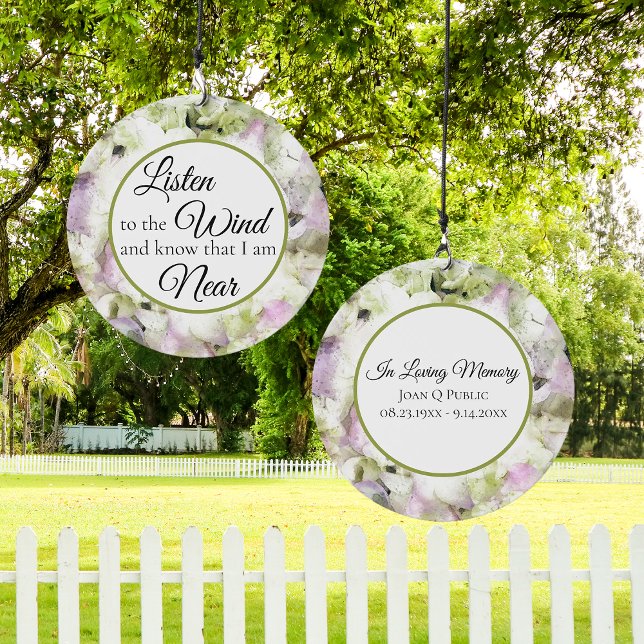 Almost Pink Hydrangea Watercolor Memorial Keepsake Wind Chime (Creator Uploaded)