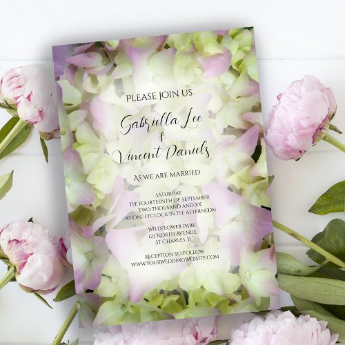 Almost Pink Hydrangea Wedding Invitation