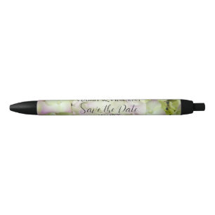 Almost Pink Hydrangea Wedding Save the Date Pen