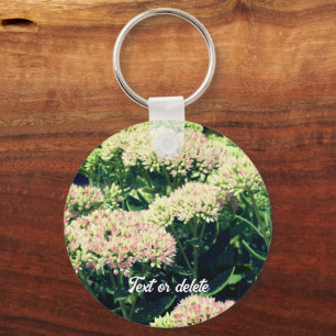 Almost Sedum Flower Personalized Keychain