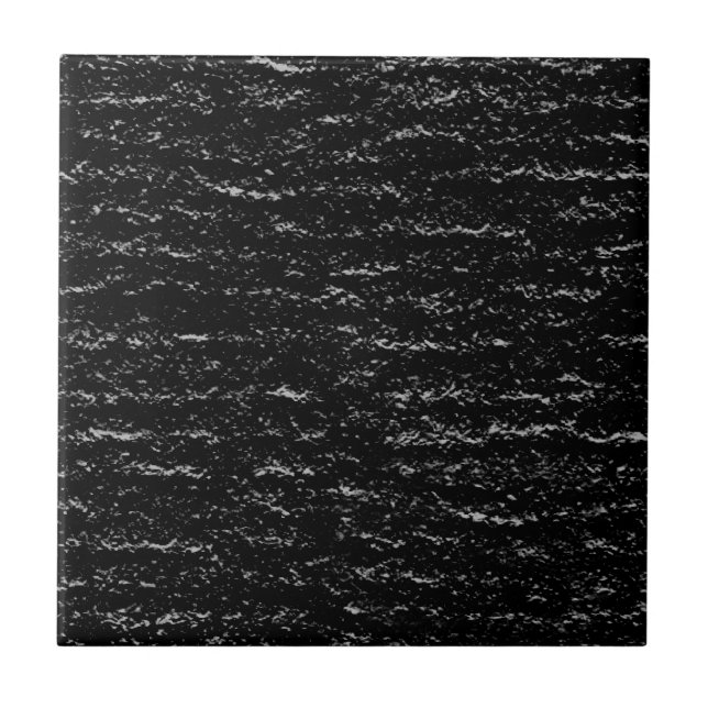 Almost Solid Black Textured Design Tile (Front)