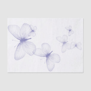 Almost Translucent Purple Butterflies Tissue Paper