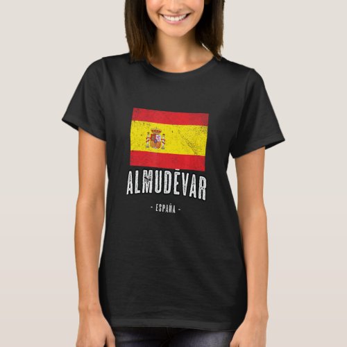 Almudvar Spain Es Flag City   Bandera Ropa    T_Shirt