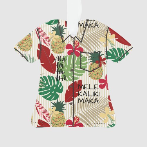 ALO_HO_HO_HA Hawaiian Tropical Holiday Aloha Shirt Ornament