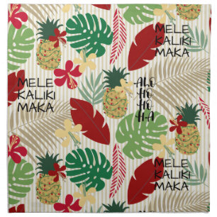 ALO-HO-HO-HA Hawaiian Tropical Holiday  Cloth Napkin