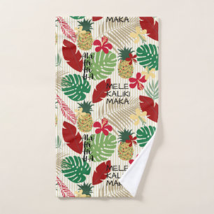 ALO-HO-HO-HA Hawaiian Tropical Holiday Hand Towel