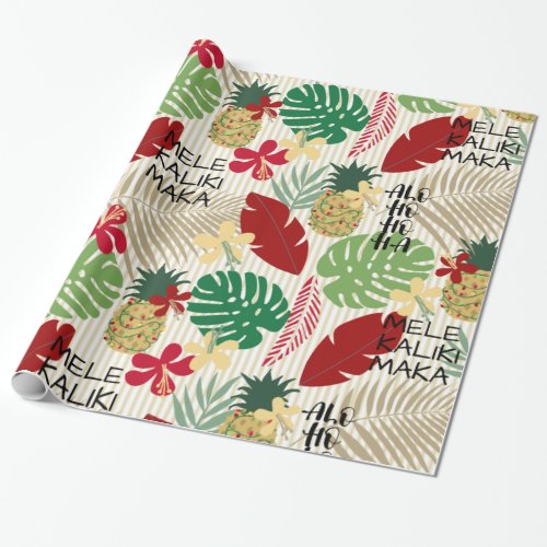 ALO_HO_HO_HA Hawaiian Tropical Holiday  Wrapping Paper