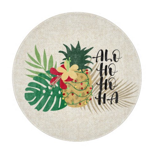 ALO_HO_HO_HA Hawaiian Tropical Pineapple Doormat Cutting Board