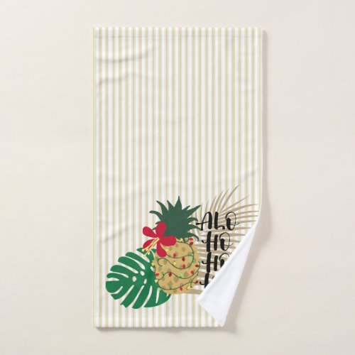 ALO_HO_HO_HA Hawaiian Tropical Pineapple Hand Towel