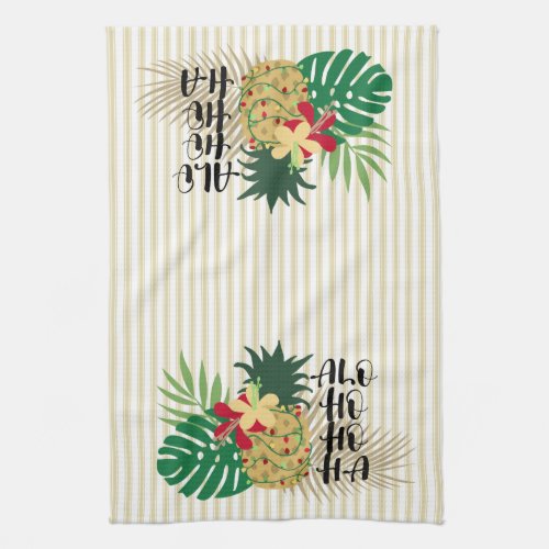 ALO_HO_HO_HA Hawaiian Tropical Pineapple Kitchen Towel